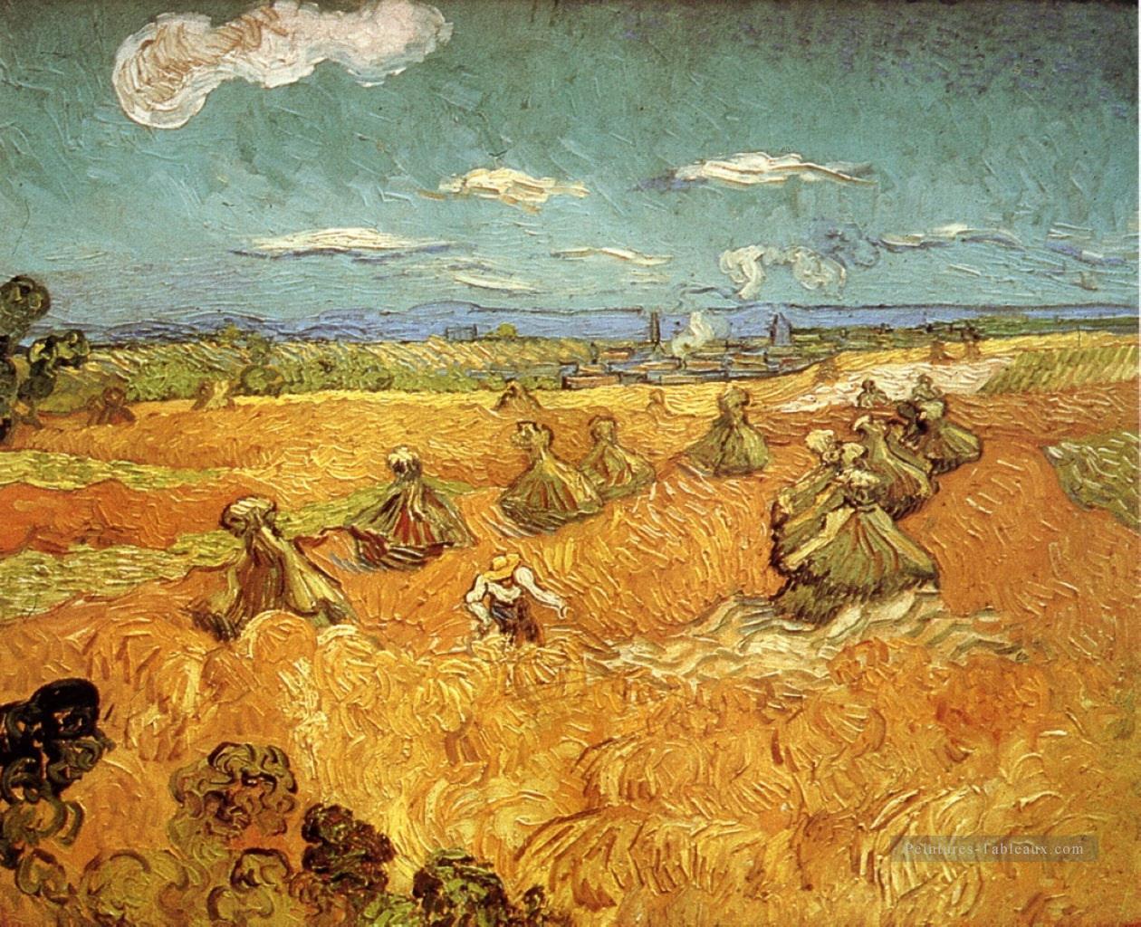 Empilage de blé avec Reaper Vincent van Gogh Peintures à l'huile
